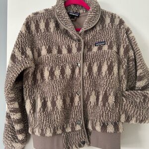 Patagonia Textured Fleece Jacket in Taupe and Beige